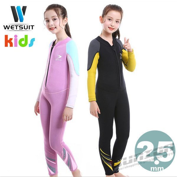  wet suit for children 2.5mm surfing full suit back Zip neoprene diving marine sport 