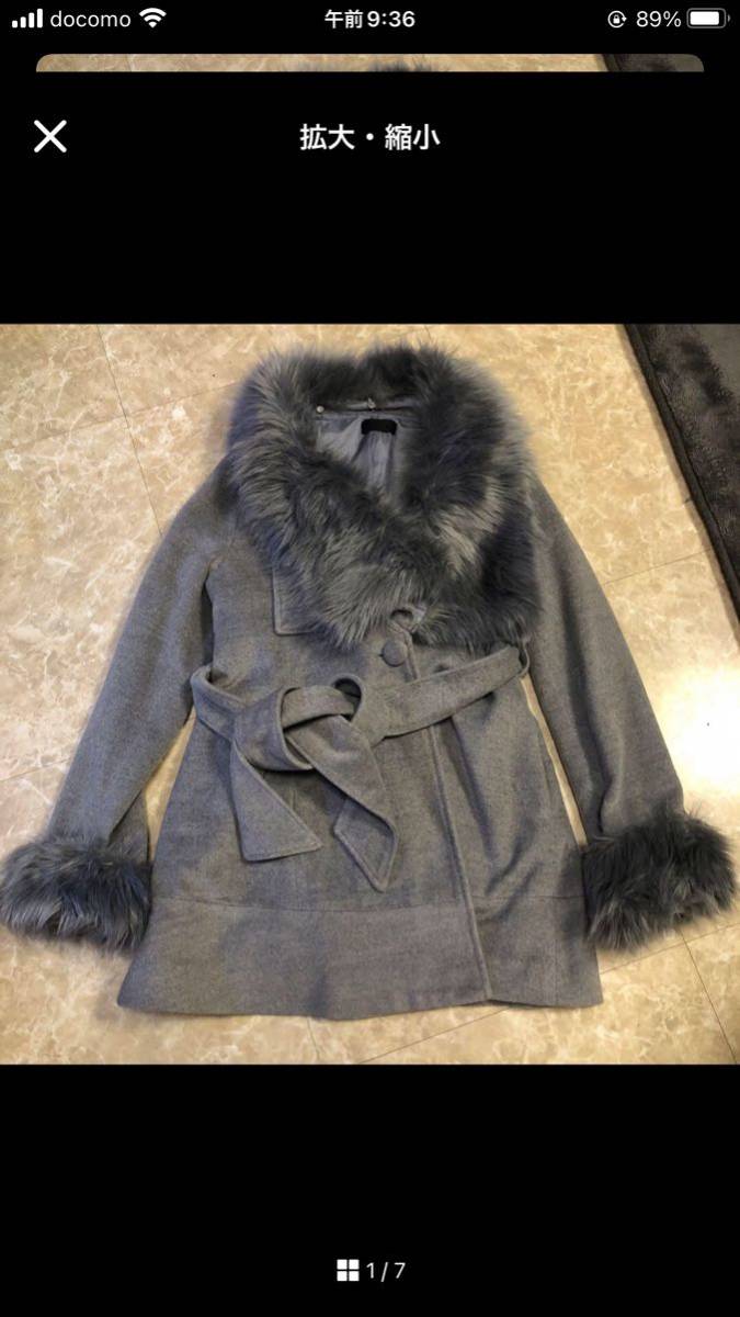 クリックス　 ファーコート　コート　ロングコート　リボン リボン付き　ベルト　ベルト付き　ファーロングコート　ファー グレー 灰色