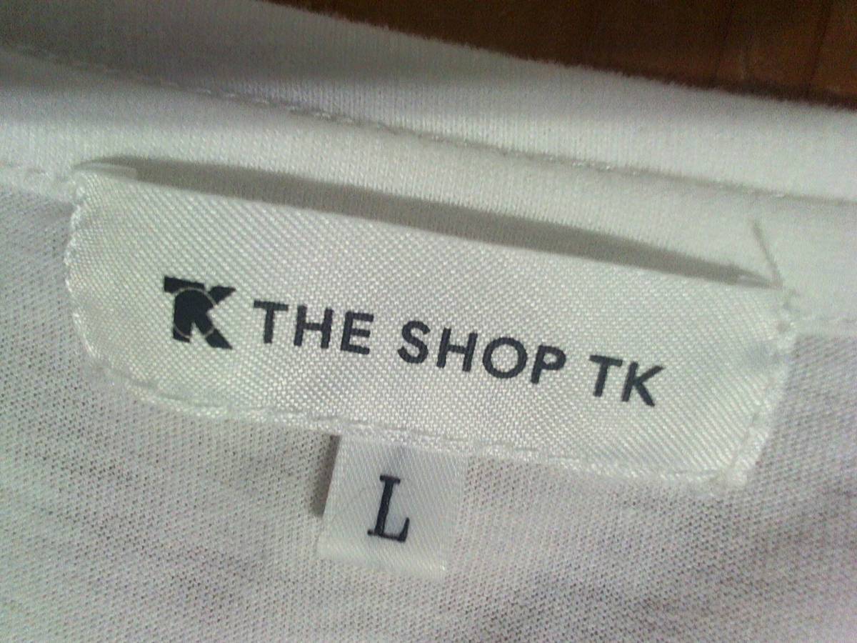 * The shop tea ke-[THE SHOP TK] long sleeve T shirt cut and sewn L white white 