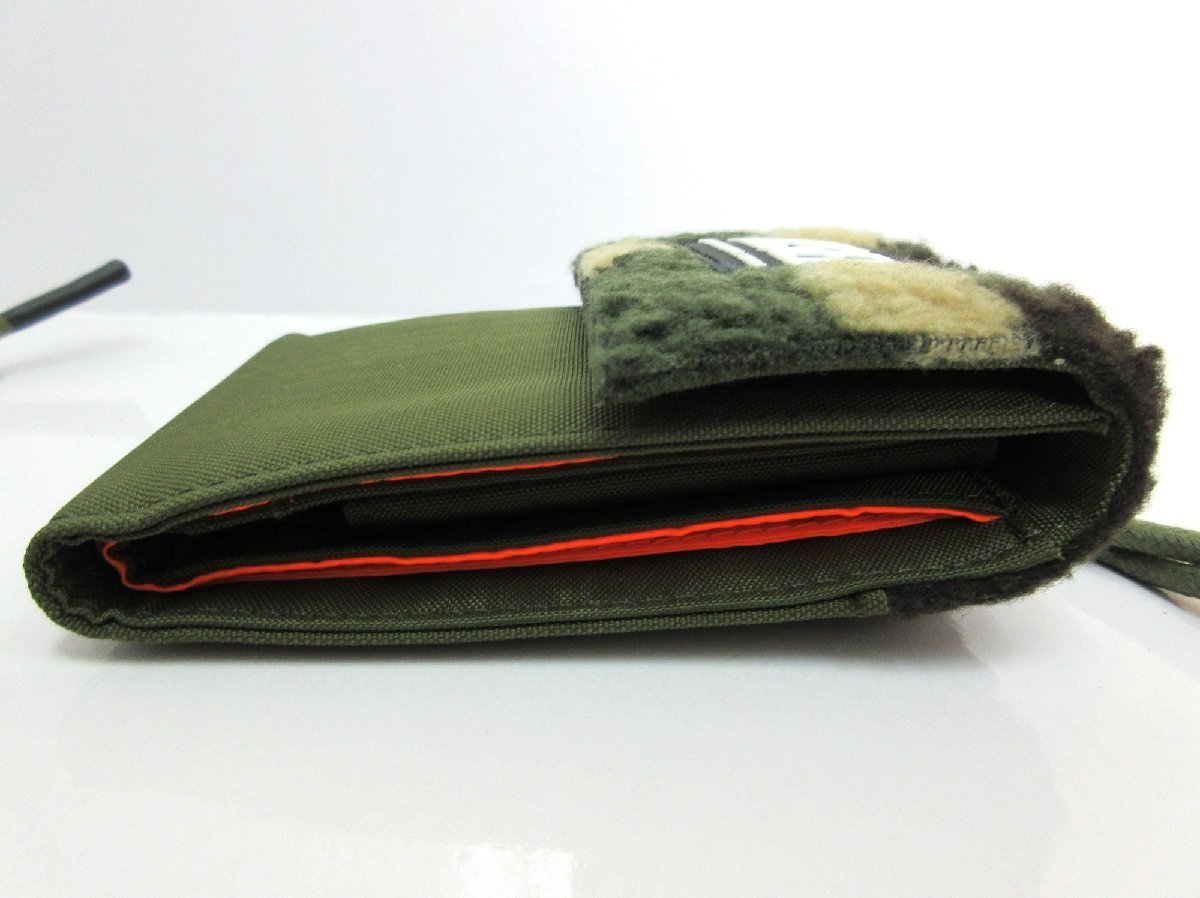 DIESEL/ diesel : three folding purse boa camouflage neck strap attaching X08291 wallet used /USED