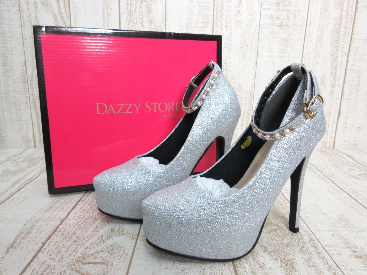 DAZZY STORE by dazzy/ daisy store :g Ritter pearl biju- strap pumps ml39011 silver size S (23cm rom and rear (before and after) ) unused 