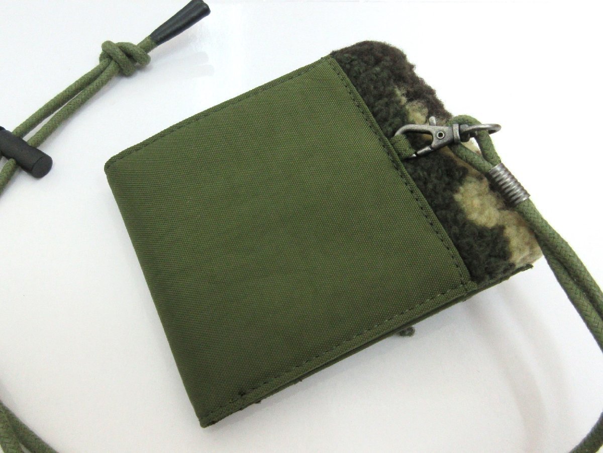 DIESEL/ diesel : three folding purse boa camouflage neck strap attaching X08291 wallet used /USED