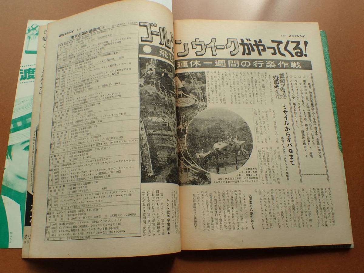 【即決・送料無料】「週刊サンケイ」難有/小川真由美表紙/三田佳子/カラヤン/宝塚ファミリーランド 1966.5.2昭和41年【10C-206-5】_画像6