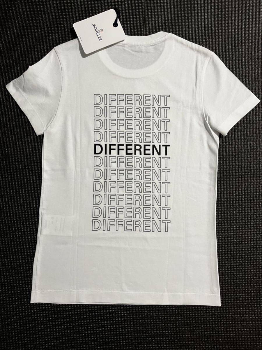 新品 モンクレール MONCLER 最高級　Tシャツ　ロゴ　白different XS　モンクレールジャパンタグ付き正規品