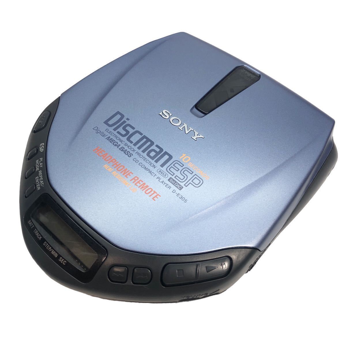 SONY D-E305 ポータブルCDプレーヤー Discman ESP ディスクマン　ブルー_画像3