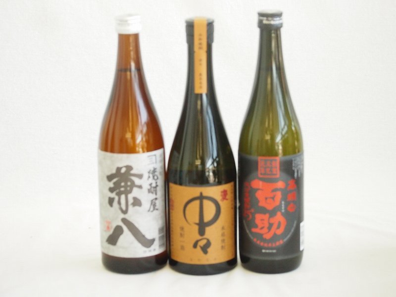 旨味がぎっしり詰まった本格麦焼酎お楽しみ3本セット(大分麦 高精白百助25度 兼八25度 本格麦 中々25度) 720ml×3本_画像1