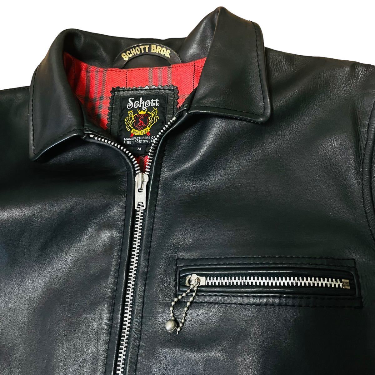 極美品】Schott ライダースジャケット シングルライダース 牛革 極美品】Schott ライダースジャケット シングルライダース 牛革