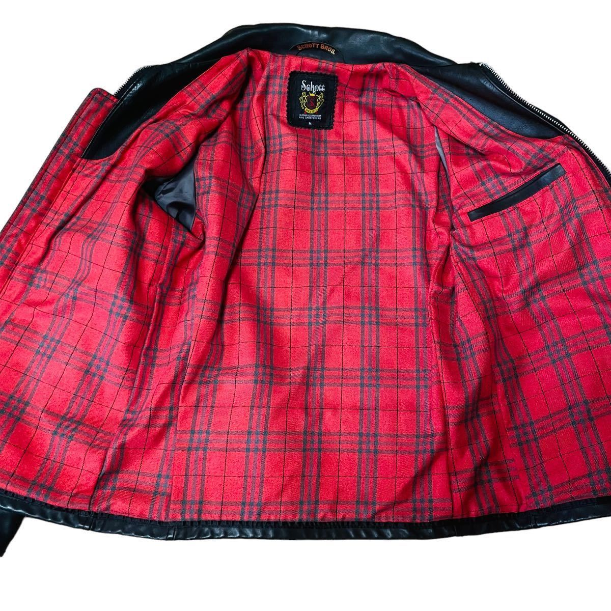 極美品】Schott ライダースジャケット シングルライダース 牛革 極美品】Schott ライダースジャケット シングルライダース 牛革