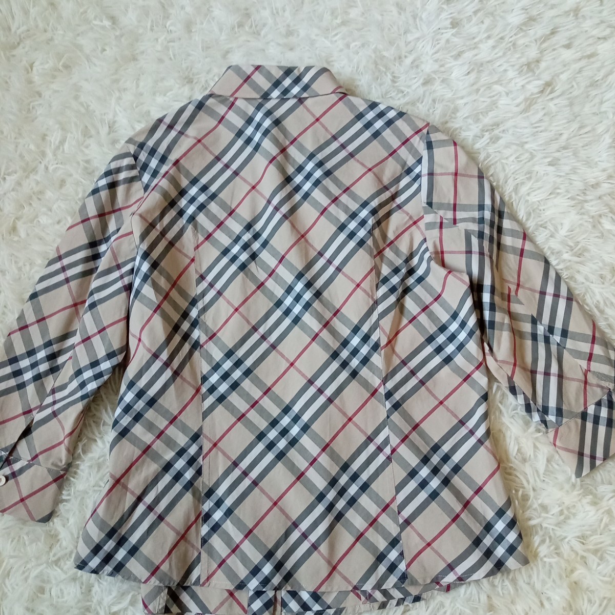 大きいサイズ BURBERRY LONDON ノバチェック 七分袖 ホース刺繍 3L