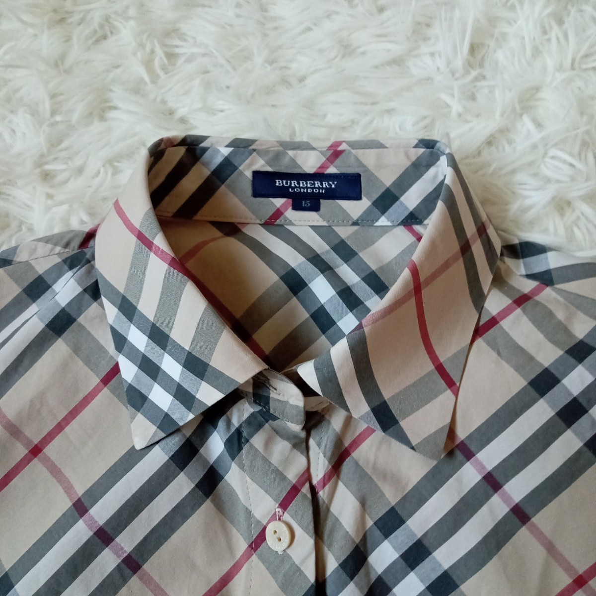 大きいサイズ BURBERRY LONDON ノバチェック 七分袖 ホース刺繍 3L