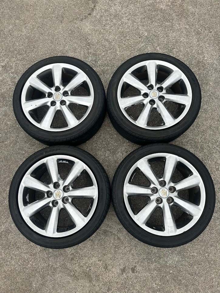 18系　クラウン　アスリート　純正　18インチ　アルミホイール　中古品　バリ溝　4本セット　DUNLOP　18X8JJ　+50　PCD114.3_画像1