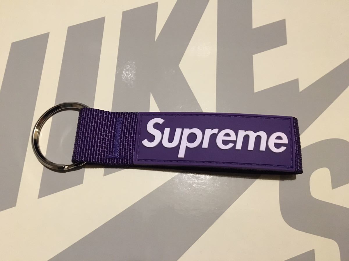 新品 Supreme Webbing Keychain purple ウェービング キーチェーン キーホルダー ボックスロゴ パープル_画像1