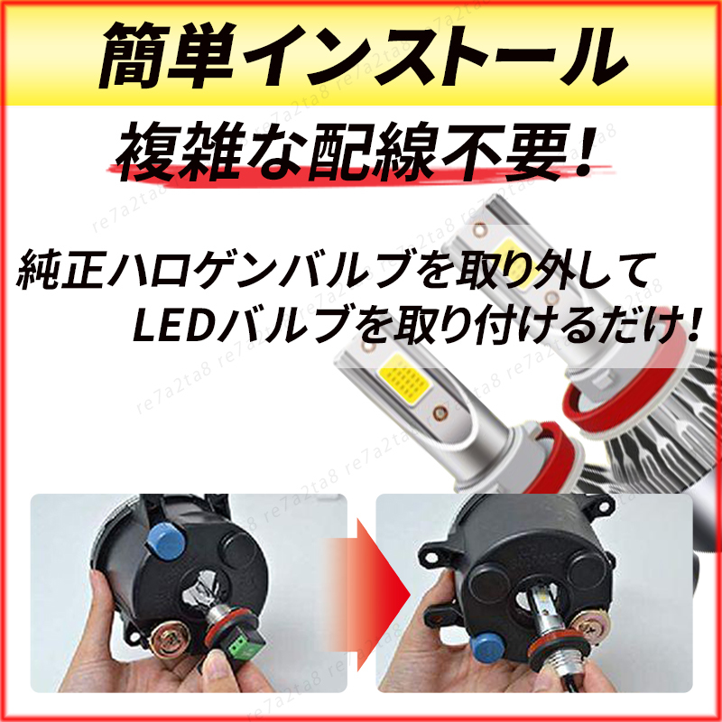 H8 H9 H11 H16 ledフォグランプ イエロー フォグライト 3000k ledバルブ 汎用 小型 ハイビーム 切り替え 爆光 明るい 簡単 ポン付け 小型_画像8