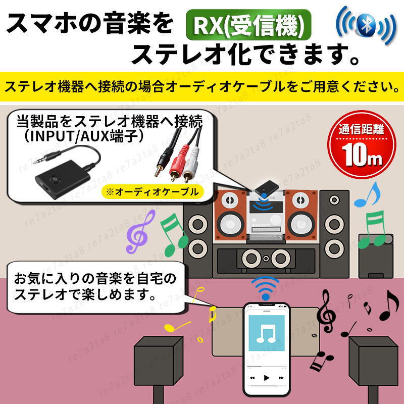 bluetooth トランスミッター レシーバー ワイヤレス 送信機 受信機 tv スマホ usb 高音質 オーディオ スピーカー イヤホン ヘッドホン 車載_画像4