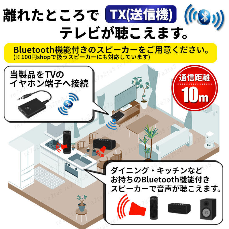 bluetooth トランスミッター レシーバー ワイヤレス 送信機 受信機 tv スマホ usb 高音質 オーディオ スピーカー イヤホン ヘッドホン 車載_画像3