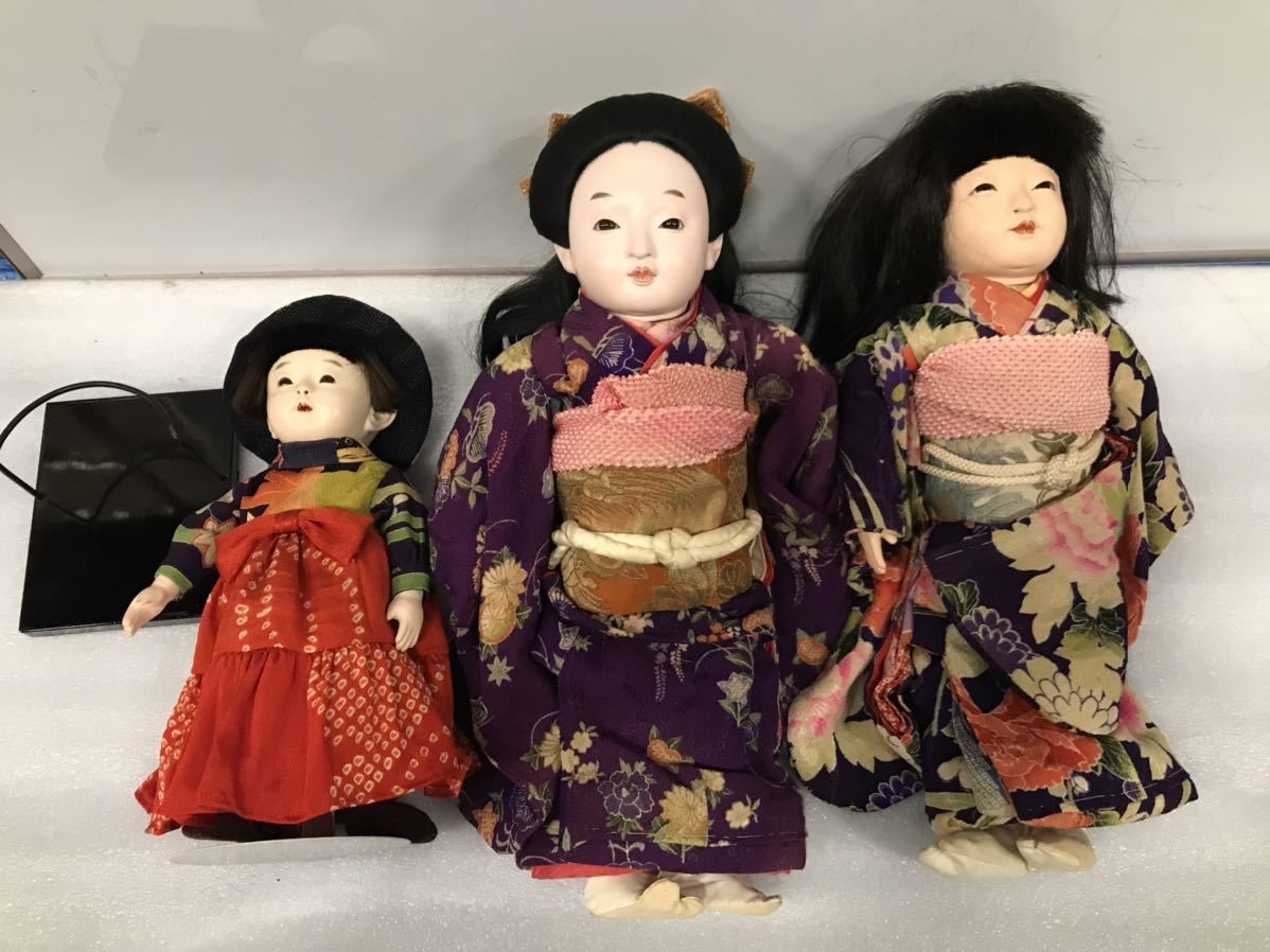 市松人形 抱き人形 女の子 大きめ 42cm 32cm 藤村明光 明光作 日本人形