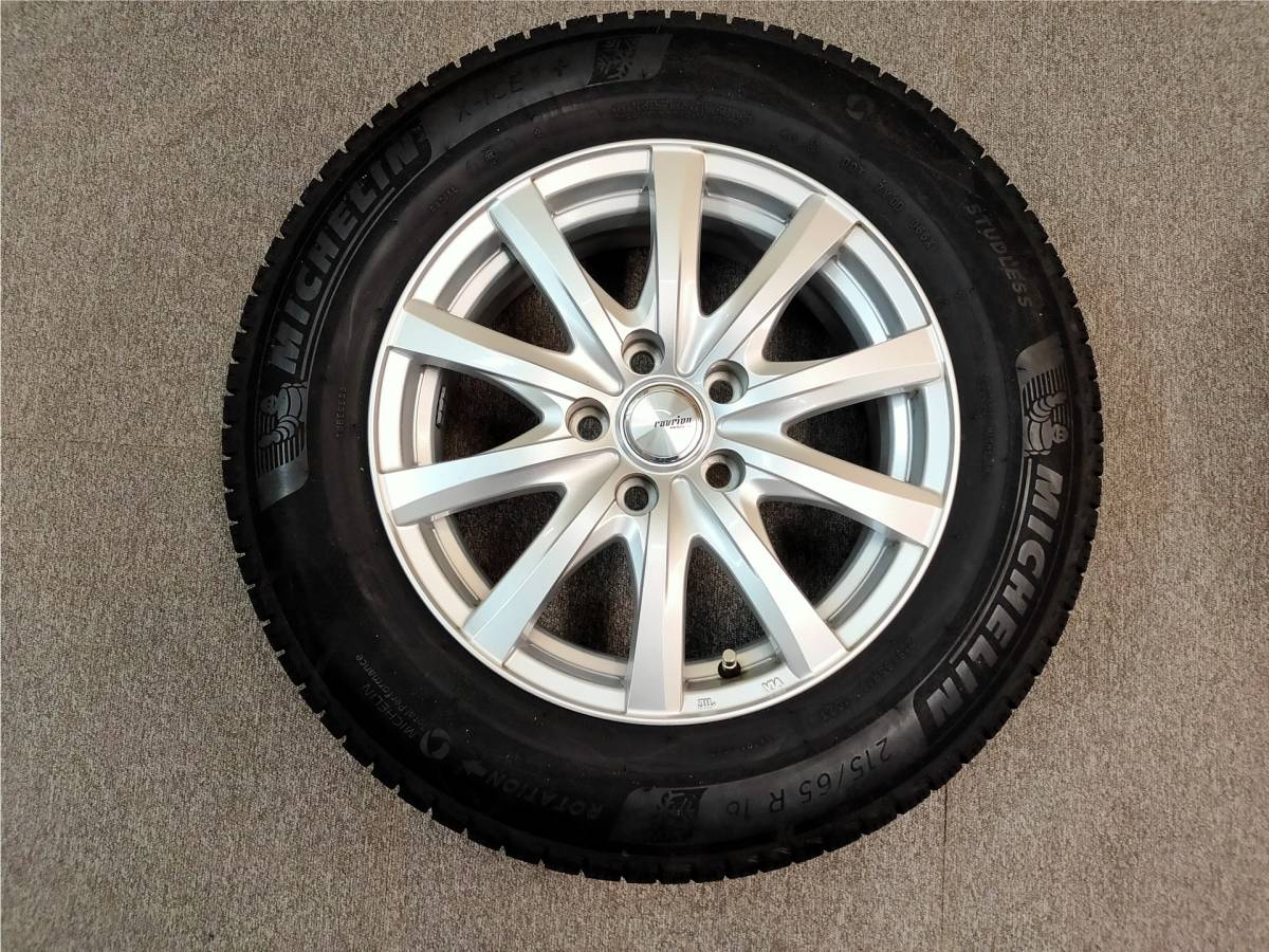 スタッドレス 215/65R16 ミシュラン X-ICE3+ アルミホイール 16インチ ravrion RS01 16×6.5J+38 114.3/5H アルファード ヴェルファイア_画像2