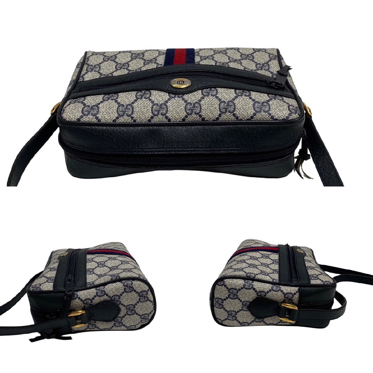 極 美品 GUCCI グッチ オールドグッチ シェリーライン GG ロゴ 柄