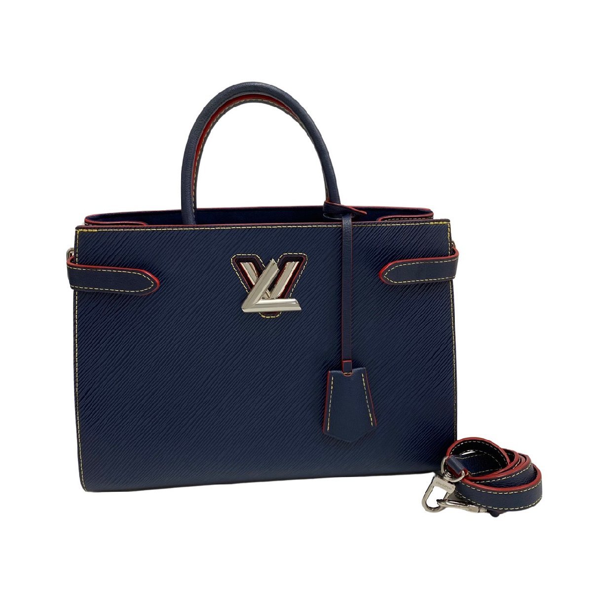 ほぼ未使用 LOUIS VUITTON ルイヴィトン ツイスト トート エピ ターンロック レザー 2way ハンドバッグ ショルダーバッグ ネイビー 72409_画像1