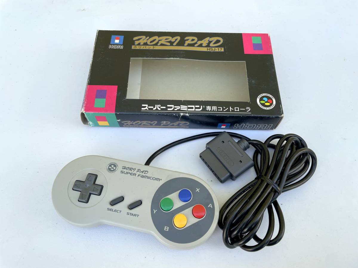 未チェック 箱付 HORI ホリパッド スーパーファミコン専用コントローラ HSJ-17 任天堂 SFC SUPER FAMICOM HORI PAD SNES 連射機能無し_画像1