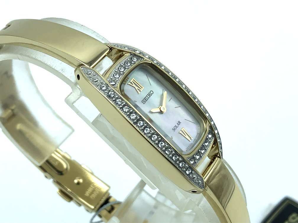 35ｇ 軽量 ソーラー仕様 スワロフスキークリスタル付き セイコー 女性用 腕時計 海外版 SUP390_画像4