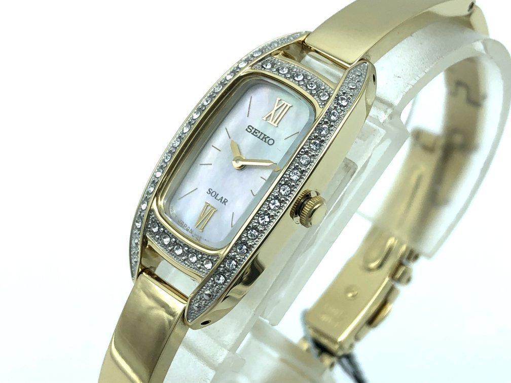 35ｇ 軽量 ソーラー仕様 スワロフスキークリスタル付き セイコー 女性用 腕時計 海外版 SUP390_画像2