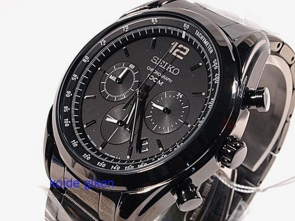 強烈 孤高の真っ黒クロノグラフ セイコー 海外版 腕時計 SSB093 つや消し黒