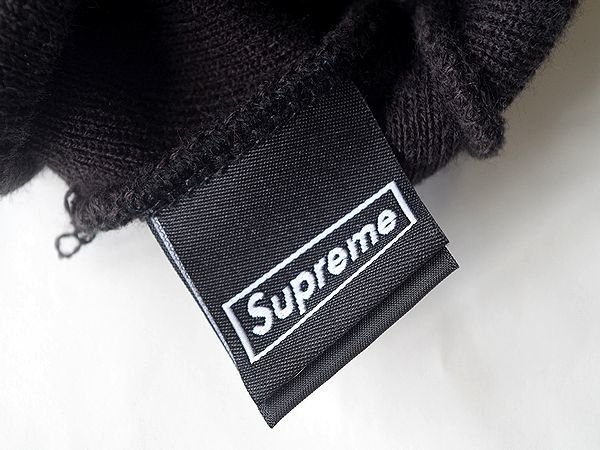 美品☆Supreme x NEW ERA 19AW 別注 HQ BEANIE アドレスロゴ スモールボックスロゴ ニットキャップ ブラック_画像8