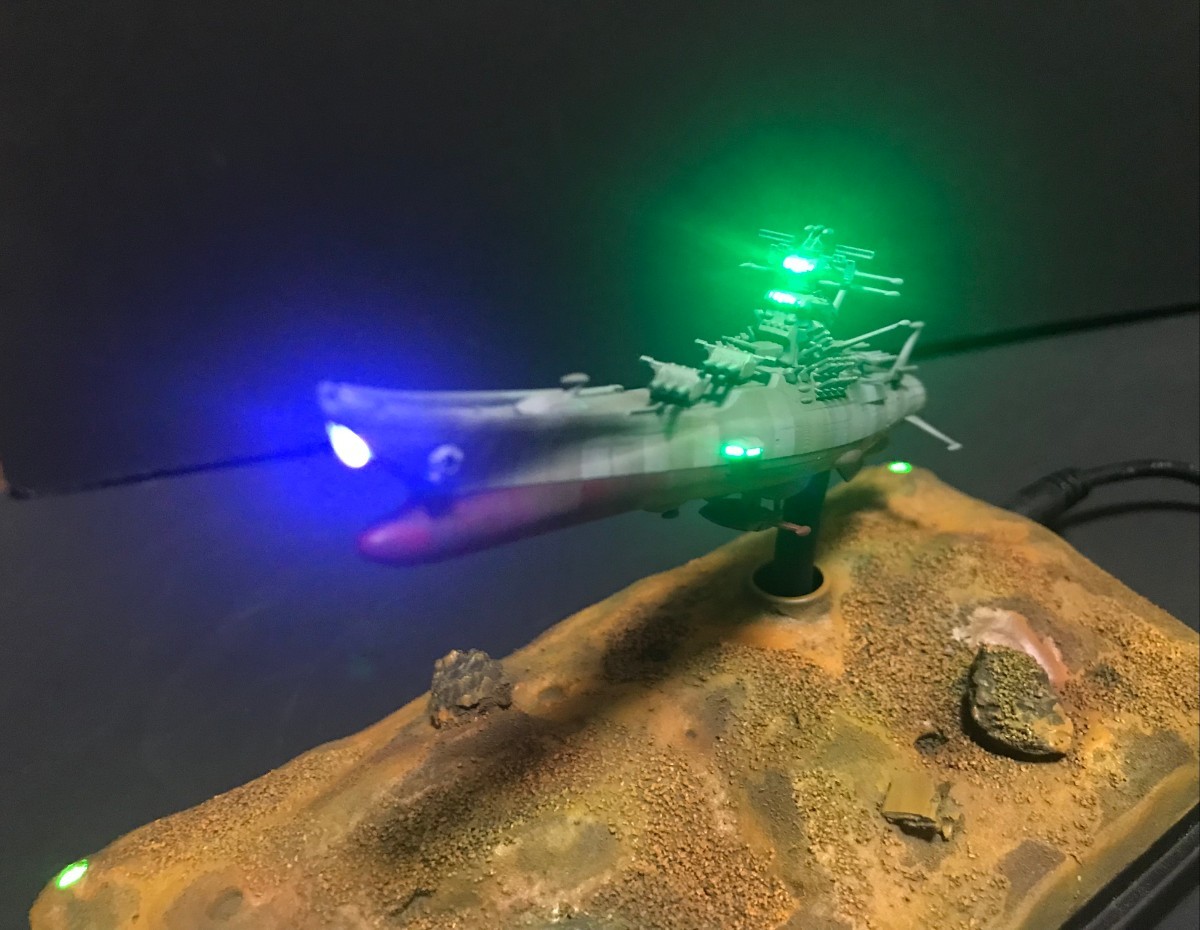 バンダイ 宇宙戦艦ヤマト 初代 電飾 ジオラマ風 クリアケース付き メカコレクション メカコレ BANDAI プラモデル 模型