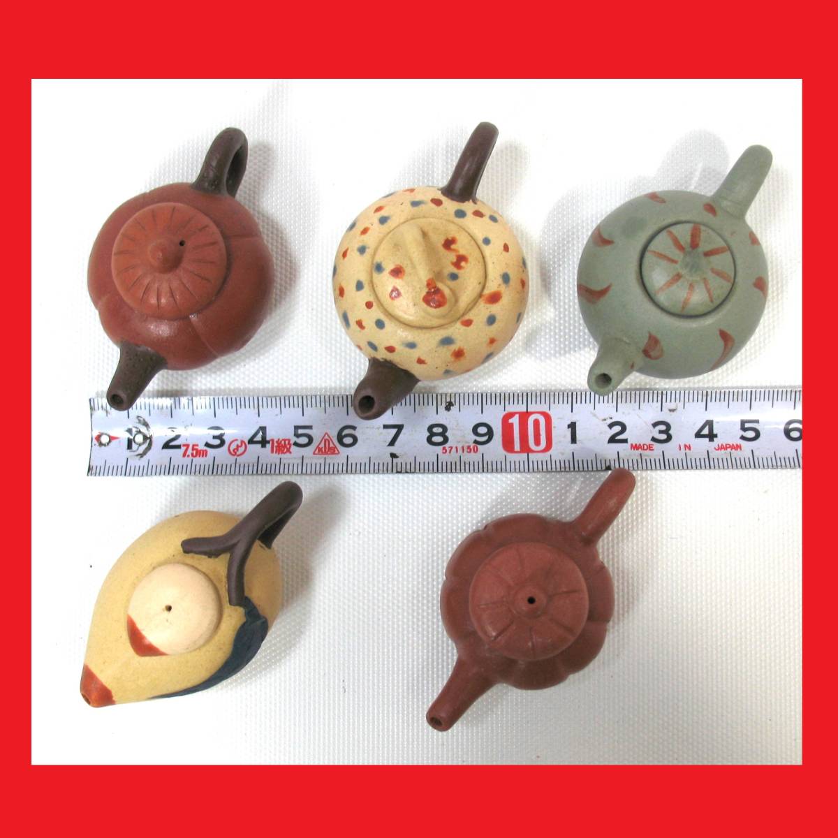  non-standard-sized mail.350 jpy shipping OK small small. ultimate small. small teapot? drop of water? small teapot? decoration. objet d'art small teapot 5 piece . thing small teapot.5 piece selling out ( red frame. comfort many .)