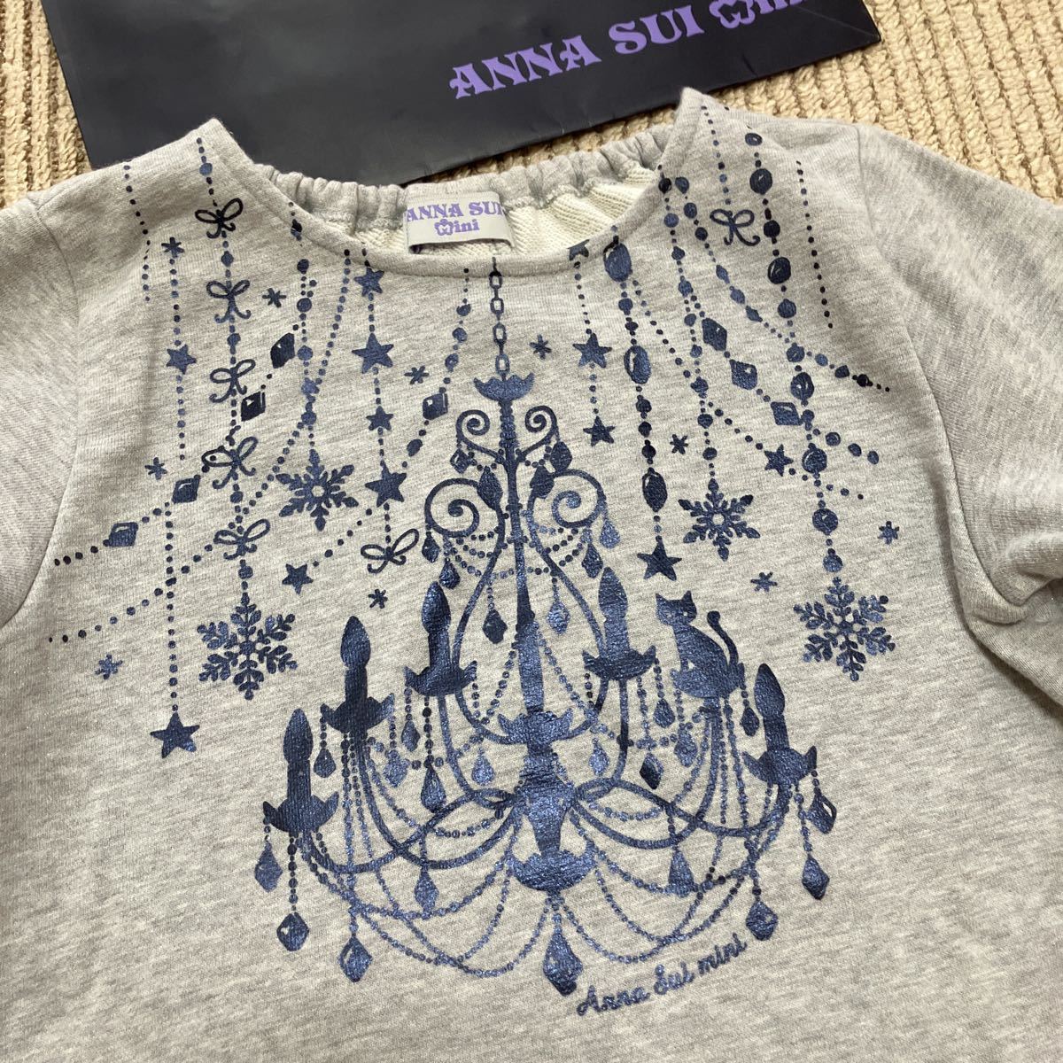 ANNA SUI mini アナスイ サイズ150cm グレートップス トレーナー スウェット 140 150 160 (ANNA SUIパンツは別出品です)_画像3