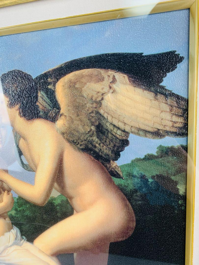 ルーブル美術館 プシュケとアモル 絵画 複製画 アンティーク額縁 油彩