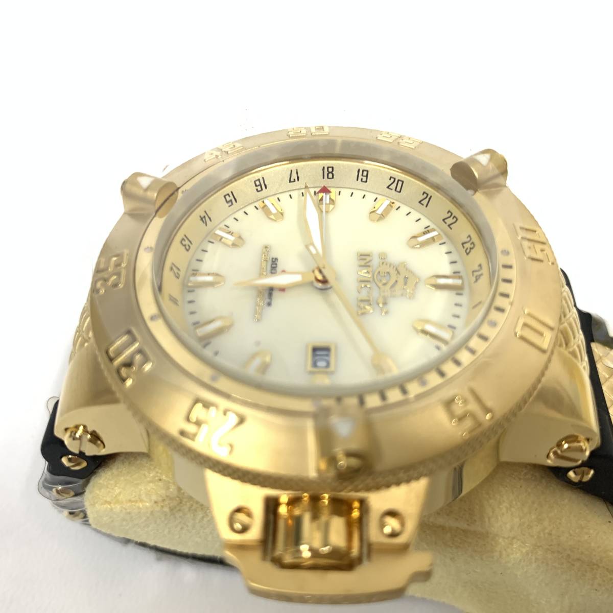 【未使用】INVICTA インビクタ サブアクア ゴールド ブラック クォーツ ラバーベルト_画像5