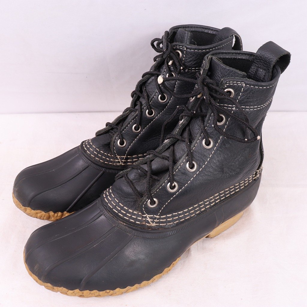 【再入荷】 ビーンブーツ bb909 中古 ガムシュー メンズ レディース L.L.Bean USA製 LLビーン アメリカ製 黒 ブラック 位 /25.0cm M 8 ウィメンズ 女性用