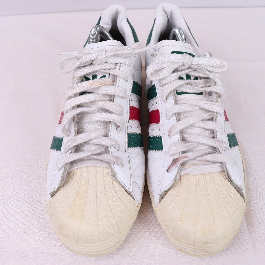 SUPERSTAR 80s 27.0cm/adidas スーパースター80s アディダス スニーカー 白 ホワイト 赤 緑 中古 古着 メンズ ad4569_画像3