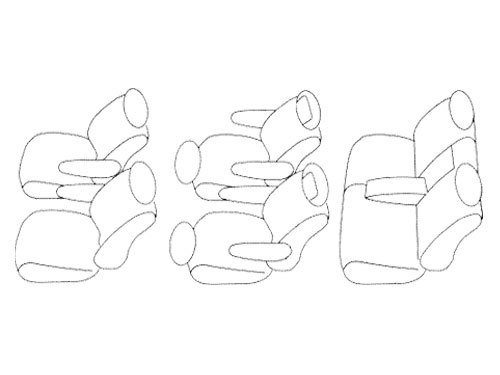 MPV シートカバー LY3P H18/2-H20/1 8人 スタンダード ブラック 1台分セット DOMS (5002_画像4