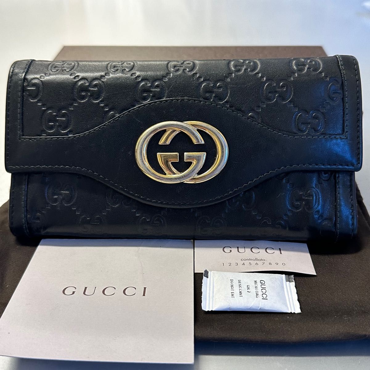 新品同様 グッチ GUCCI 財布 長財布 シマレザー コンチネンタル｜Yahoo