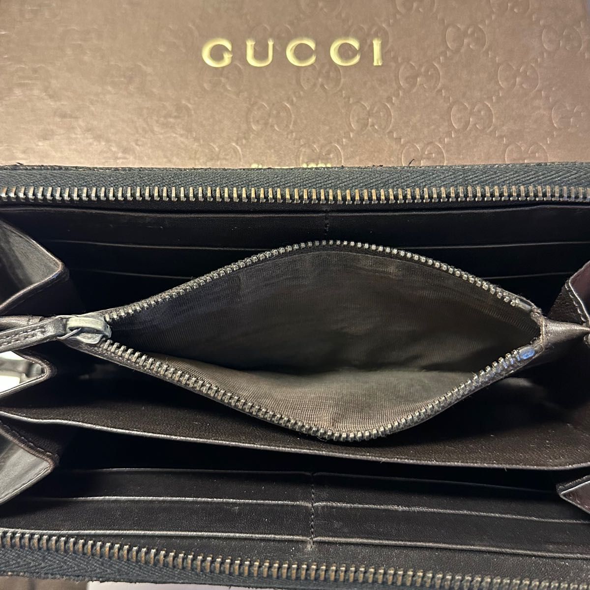 未使用に近い グッチ GUCCI 財布 長財布 GGキャンバス ラウンド