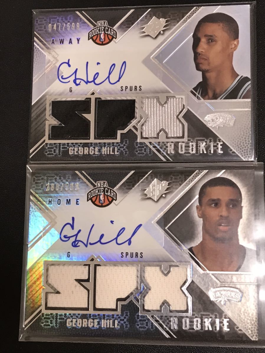 George Hill 2008-09 UD NBA SPX Rookie Autograph HOME AWAY 2枚セット SPURS_画像1