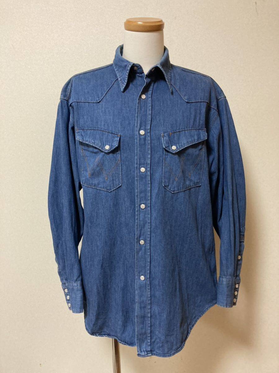 ★ Wrangler ラングラー BLUE BELL ブルーベル 1952復刻モデル 27MW デニムウエスタンシャツ L 美品 ★