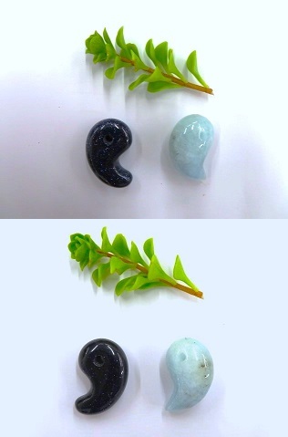 [jo25] お得!! ローズクォーツ 紅水晶 アクアマリン等 勾玉 穴開き タンブル ペンダントトップ セット 計１０個 天然石 パワーストーン_画像8