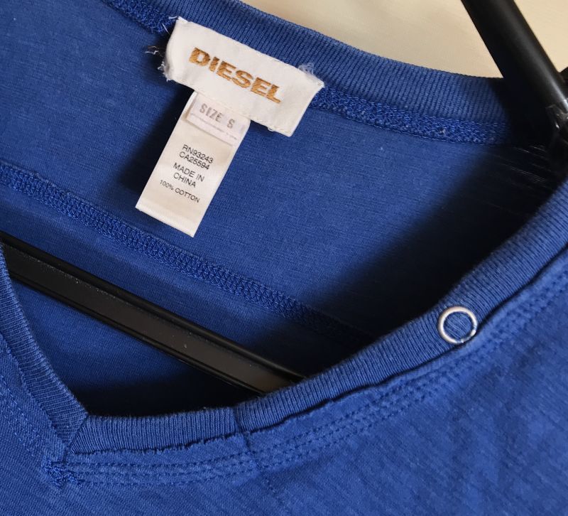 DIESEL ディーゼル Vネック 半袖Tシャツ 半袖シャツ Sサイズ 青 ブルー_画像3