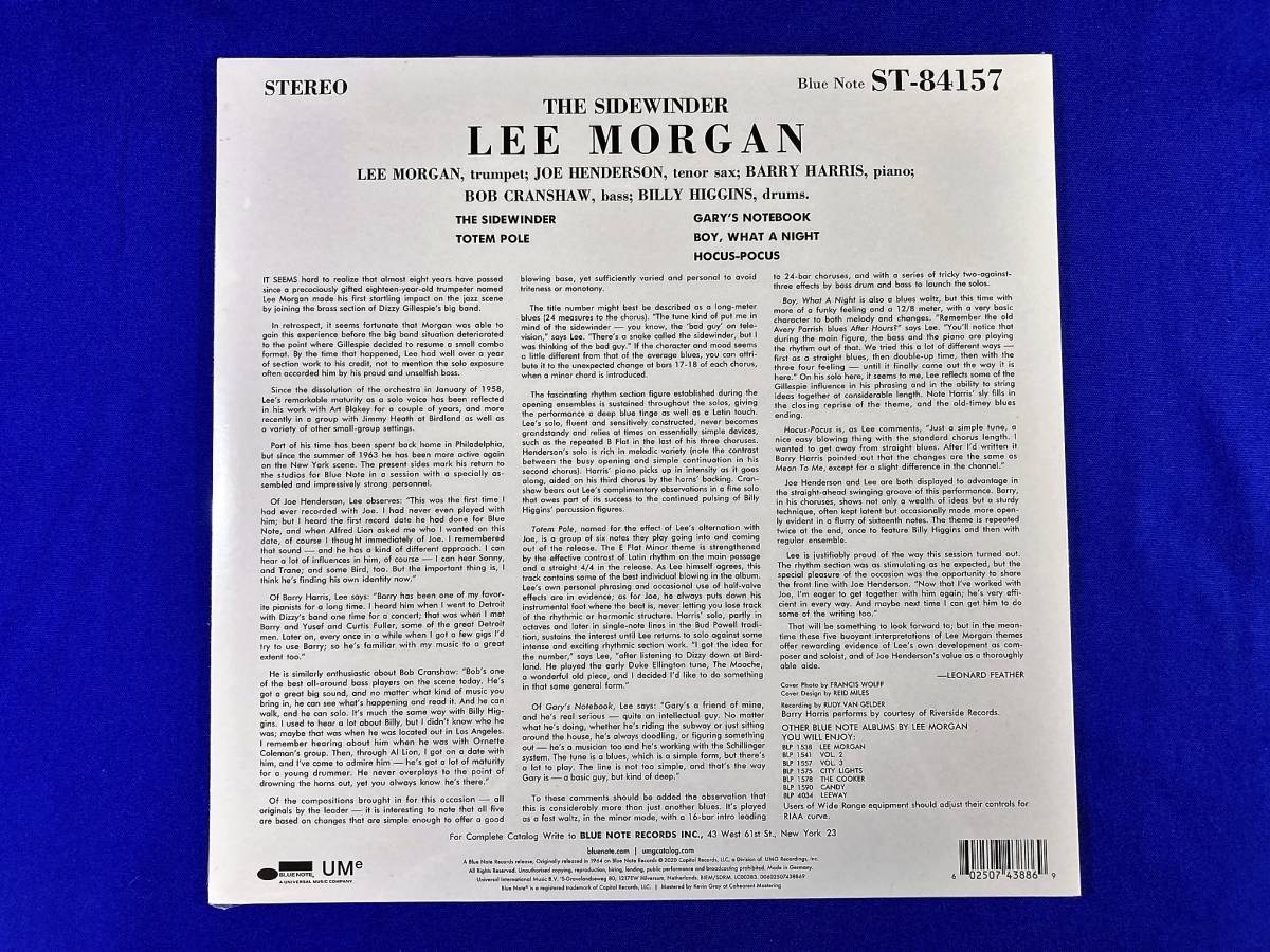 未開封　オリジナルマスター使用　リー・モーガン　ザ・サイドワインダー　ブルーノート80周年　超高音質重量盤 Lee Morgan The Sidewinder_画像2