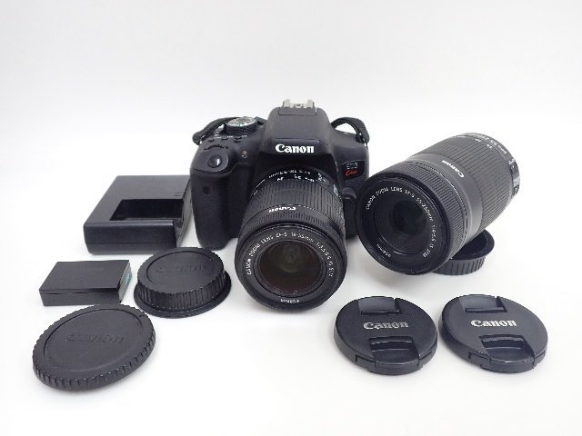 Canon キヤノン デジタル一眼レフカメラ EOS Kiss X8i ダブルズームキット バッテリー/充電器付き □ 6BD12-1