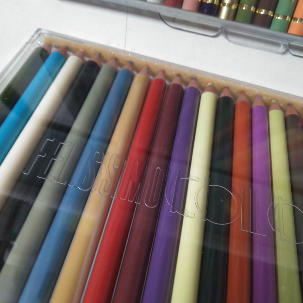 フェリシモ　500色　色鉛筆　のっぽ　画材　油性色鉛筆　グッズ　ケース入り　014番　015番 　FELISSIMO　_画像2