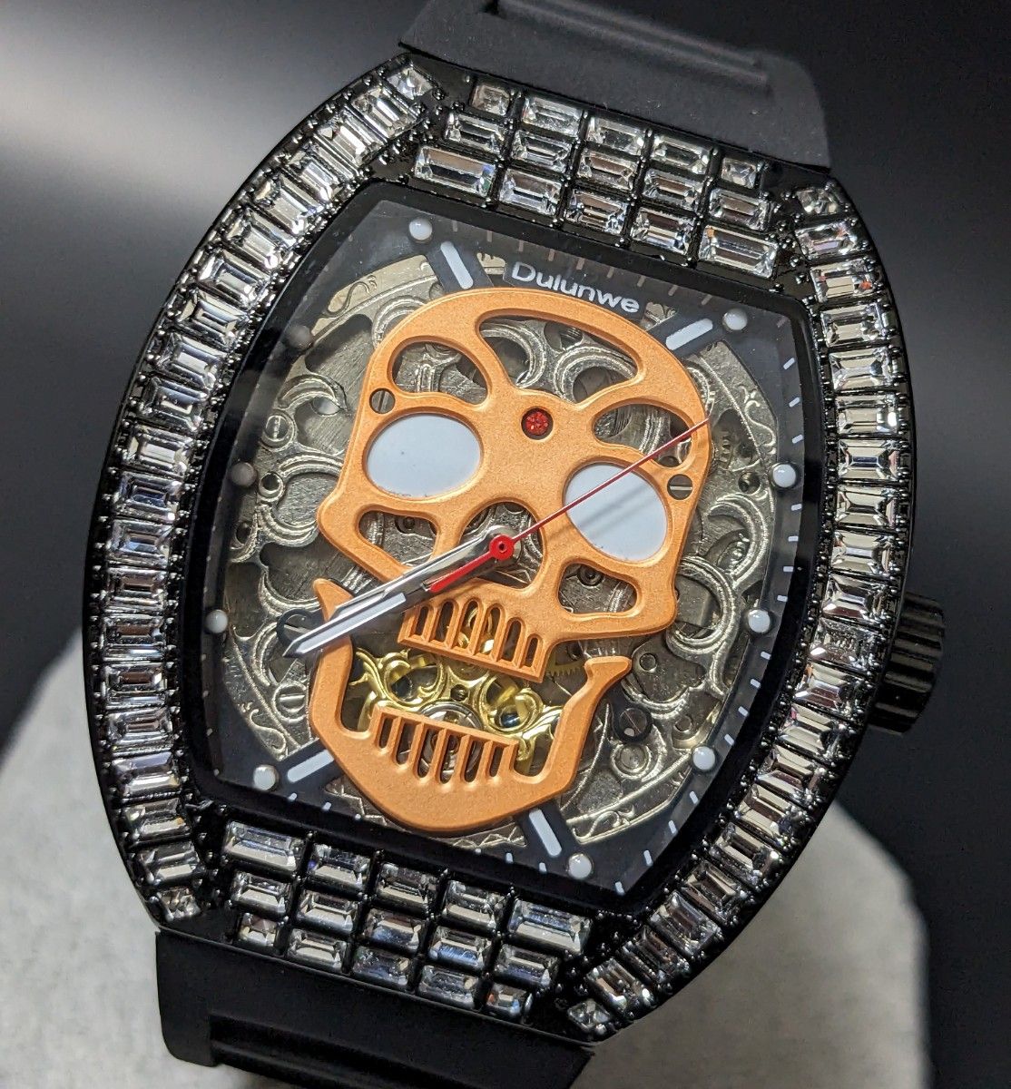 新品 腕時計 リシャールミルtypeスカル オマージュウォッチ ラバー トノー RM ラグジュアリー ダイヤモンド 自動巻き