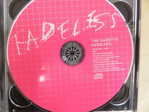 音楽CD　ガゼット　FADELESS　初回限定盤CD＋DVD　the GazettE　SRCL8343～44_画像3