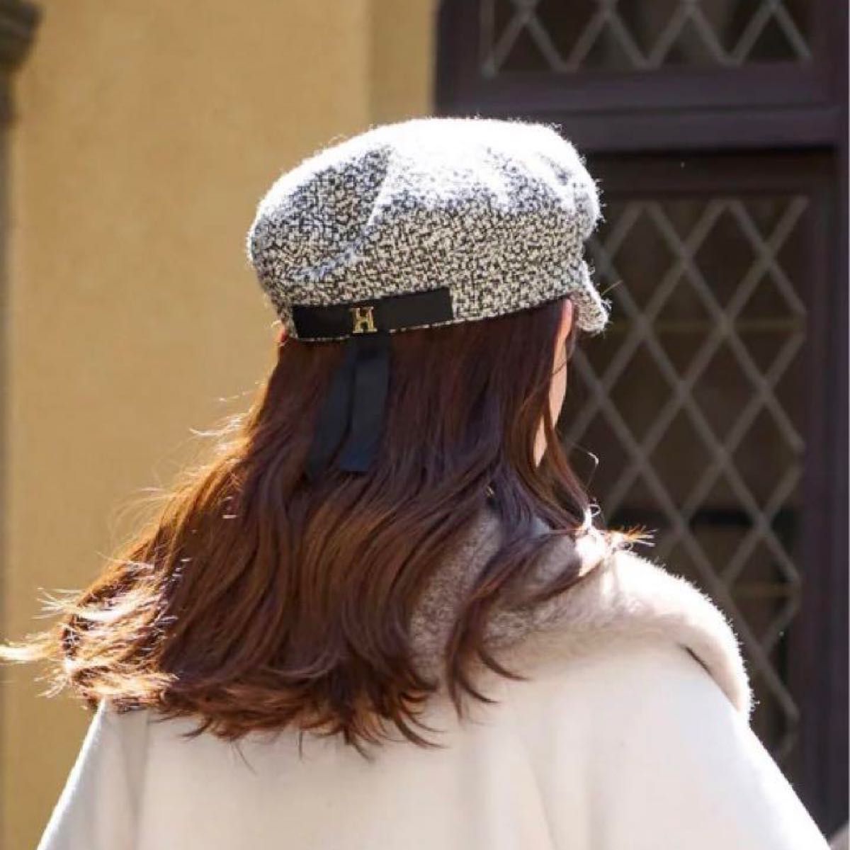 herlipto】Back Ribbon Tweed Casquette - black×white / F|PayPayフリマ