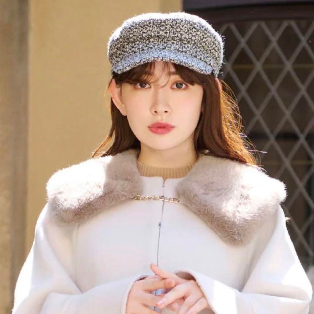 herlipto】Back Ribbon Tweed Casquette - black×white / F|PayPayフリマ