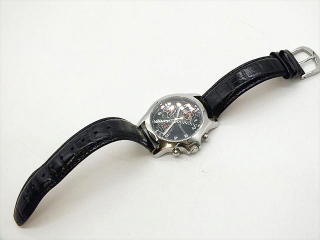 美品　ドラえもん　1999　ドラッチ　腕時計　クオーツ　クロノグラフ　黒　レザーベルト　替えベルト付き　電池交換済み_画像4
